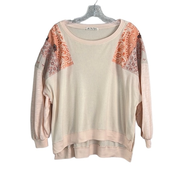 We the Free Free People Feelin It Slouchy tee in alabaster combo size XS - Picture 2 of 14